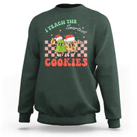 Teacher Christmas Sweatshirt I Teach The Smartest Cookies Retro Groovy Xmas Cookies - Wonder Print Shop
