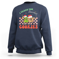 Teacher Christmas Sweatshirt I Teach The Smartest Cookies Retro Groovy Xmas Cookies - Wonder Print Shop