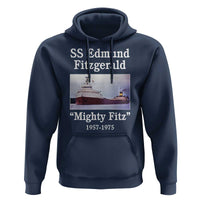 SS Edmund Fitzgerald Mighty Fitz Tribute Hoodie Great Lakes Shipwreck Memorial - Wonder Print Shop