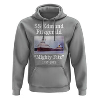 SS Edmund Fitzgerald Mighty Fitz Tribute Hoodie Great Lakes Shipwreck Memorial - Wonder Print Shop