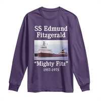 SS Edmund Fitzgerald Mighty Fitz Tribute Long Sleeve Shirt Great Lakes Shipwreck Memorial - Wonder Print Shop