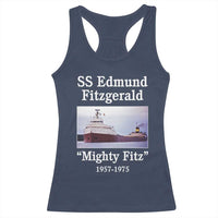 SS Edmund Fitzgerald Mighty Fitz Tribute Racerback Tank Top Great Lakes Shipwreck Memorial - Wonder Print Shop