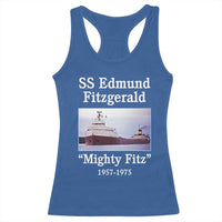 SS Edmund Fitzgerald Mighty Fitz Tribute Racerback Tank Top Great Lakes Shipwreck Memorial - Wonder Print Shop