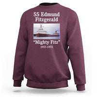 SS Edmund Fitzgerald Mighty Fitz Tribute Sweatshirt Great Lakes Shipwreck Memorial - Wonder Print Shop