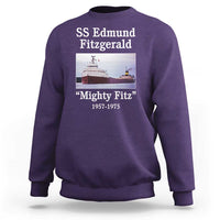 SS Edmund Fitzgerald Mighty Fitz Tribute Sweatshirt Great Lakes Shipwreck Memorial - Wonder Print Shop