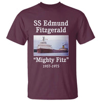 SS Edmund Fitzgerald Mighty Fitz Tribute T Shirt Great Lakes Shipwreck Memorial - Wonder Print Shop