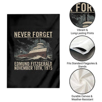 Never Forget Edmund Fitzgerald Tribute Garden Flag November 10 1975 Shipwreck Memorial - Wonder Print Shop