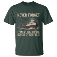 Never Forget Edmund Fitzgerald Tribute T Shirt November 10 1975 Shipwreck Memorial - Wonder Print Shop