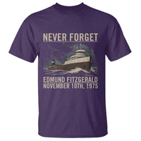 Never Forget Edmund Fitzgerald Tribute T Shirt November 10 1975 Shipwreck Memorial - Wonder Print Shop
