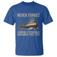 Never Forget Edmund Fitzgerald Tribute T Shirt November 10 1975 Shipwreck Memorial - Wonder Print Shop