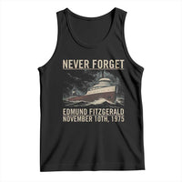 Never Forget Edmund Fitzgerald Tribute Tank Top November 10 1975 Shipwreck Memorial - Wonder Print Shop