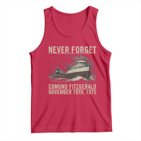 Never Forget Edmund Fitzgerald Tribute Tank Top November 10 1975 Shipwreck Memorial - Wonder Print Shop