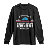SS Edmund Fitzgerald Gales of November Tribute Long Sleeve Shirt Lake Superior Shipwreck Memorial - Wonder Print Shop