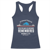 SS Edmund Fitzgerald Gales of November Tribute Racerback Tank Top Lake Superior Shipwreck Memorial - Wonder Print Shop