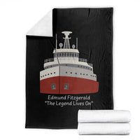 Edmund Fitzgerald Tribute Throw Blanket The Legend Lives On Great Lakes Freighter Memorial - Wonder Print Shop