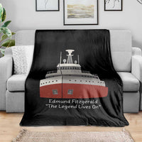 Edmund Fitzgerald Tribute Throw Blanket The Legend Lives On Great Lakes Freighter Memorial - Wonder Print Shop