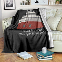 Edmund Fitzgerald Tribute Throw Blanket The Legend Lives On Great Lakes Freighter Memorial - Wonder Print Shop