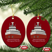 Edmund Fitzgerald Tribute Ceramic Ornament The Legend Lives On Great Lakes Freighter Memorial - Wonder Print Shop