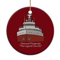 Edmund Fitzgerald Tribute Ceramic Ornament The Legend Lives On Great Lakes Freighter Memorial - Wonder Print Shop