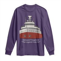 Edmund Fitzgerald Tribute Long Sleeve Shirt The Legend Lives On Great Lakes Freighter Memorial - Wonder Print Shop