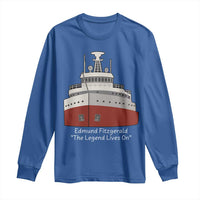 Edmund Fitzgerald Tribute Long Sleeve Shirt The Legend Lives On Great Lakes Freighter Memorial - Wonder Print Shop