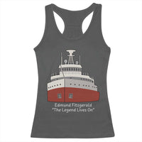 Edmund Fitzgerald Tribute Racerback Tank Top The Legend Lives On Great Lakes Freighter Memorial - Wonder Print Shop