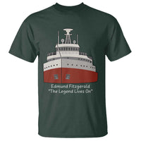 Edmund Fitzgerald Tribute T Shirt The Legend Lives On Great Lakes Freighter Memorial - Wonder Print Shop