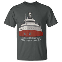 Edmund Fitzgerald Tribute T Shirt The Legend Lives On Great Lakes Freighter Memorial - Wonder Print Shop