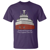 Edmund Fitzgerald Tribute T Shirt The Legend Lives On Great Lakes Freighter Memorial - Wonder Print Shop