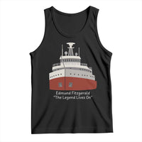 Edmund Fitzgerald Tribute Tank Top The Legend Lives On Great Lakes Freighter Memorial - Wonder Print Shop