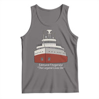 Edmund Fitzgerald Tribute Tank Top The Legend Lives On Great Lakes Freighter Memorial - Wonder Print Shop