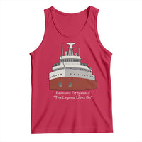 Edmund Fitzgerald Tribute Tank Top The Legend Lives On Great Lakes Freighter Memorial - Wonder Print Shop