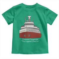 Edmund Fitzgerald Tribute Toddler T Shirt The Legend Lives On Great Lakes Freighter Memorial - Wonder Print Shop