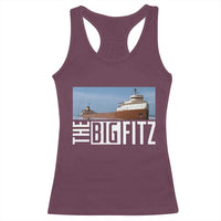 The Big Fitz Tribute Racerback Tank Top SS Edmund Fitzgerald Freighter Design for Great Lakes History - Wonder Print Shop