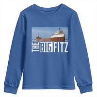 The Big Fitz Tribute Youth Sweatshirt SS Edmund Fitzgerald Freighter Design for Great Lakes History - Wonder Print Shop