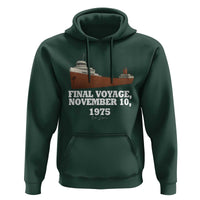 SS Edmund Fitzgerald Final Voyage Tribute Hoodie November 10 1975 Lake Superior Memorial - Wonder Print Shop