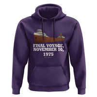 SS Edmund Fitzgerald Final Voyage Tribute Hoodie November 10 1975 Lake Superior Memorial - Wonder Print Shop