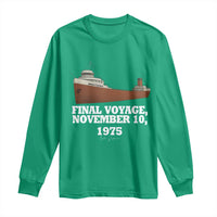 SS Edmund Fitzgerald Final Voyage Tribute Long Sleeve Shirt November 10 1975 Lake Superior Memorial - Wonder Print Shop