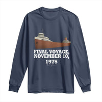 SS Edmund Fitzgerald Final Voyage Tribute Long Sleeve Shirt November 10 1975 Lake Superior Memorial - Wonder Print Shop