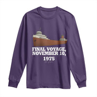 SS Edmund Fitzgerald Final Voyage Tribute Long Sleeve Shirt November 10 1975 Lake Superior Memorial - Wonder Print Shop