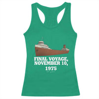 SS Edmund Fitzgerald Final Voyage Tribute Racerback Tank Top November 10 1975 Lake Superior Memorial - Wonder Print Shop