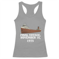 SS Edmund Fitzgerald Final Voyage Tribute Racerback Tank Top November 10 1975 Lake Superior Memorial - Wonder Print Shop