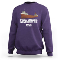 SS Edmund Fitzgerald Final Voyage Tribute Sweatshirt November 10 1975 Lake Superior Memorial - Wonder Print Shop