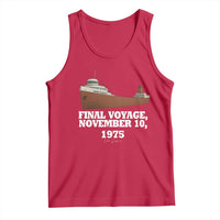 SS Edmund Fitzgerald Final Voyage Tribute Tank Top November 10 1975 Lake Superior Memorial - Wonder Print Shop