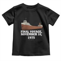 SS Edmund Fitzgerald Final Voyage Tribute Toddler T Shirt November 10 1975 Lake Superior Memorial - Wonder Print Shop