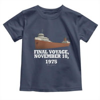 SS Edmund Fitzgerald Final Voyage Tribute Toddler T Shirt November 10 1975 Lake Superior Memorial - Wonder Print Shop