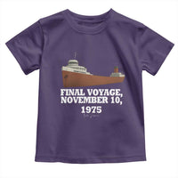 SS Edmund Fitzgerald Final Voyage Tribute Toddler T Shirt November 10 1975 Lake Superior Memorial - Wonder Print Shop
