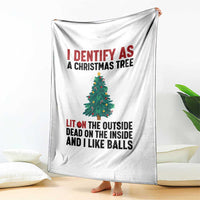 I Identify as a Christmas Tree Throw Blanket Funny Lit and Dead Inside Holiday Humor - Wonder Print Shop