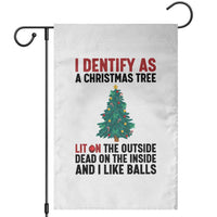 I Identify as a Christmas Tree Garden Flag Funny Lit and Dead Inside Holiday Humor - Wonder Print Shop