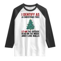 I Identify as a Christmas Tree Raglan Shirt Funny Lit and Dead Inside Holiday Humor - Wonder Print Shop
